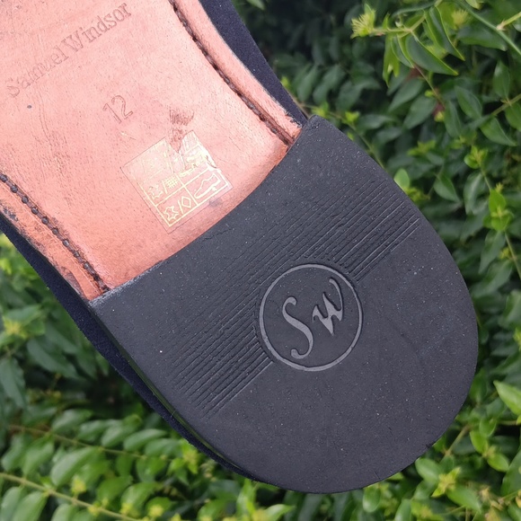 Samuel Windsor Loafers Men's Tasseled Blue Suede Shoes/Loafers (HANDMADE) - Picture 14 of 17